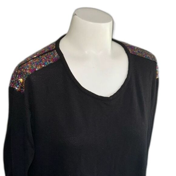 Lane Bryant Top Black with Sequins 14 16 - Picture 1 of 9